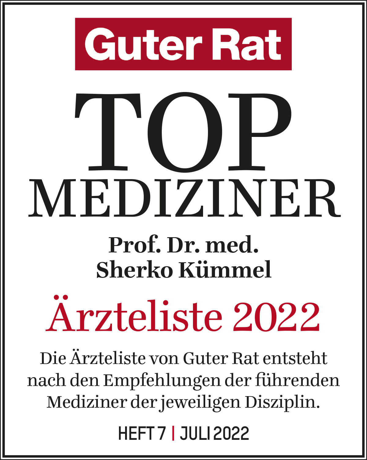 ärzteliste 2022 – Prof. Dr. Kümmel