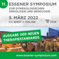 11. Essener Symposium 2022 zu gynäkologischer Onkologie und Senologie, 5. März, CC West + online, neue Therapiestandards.