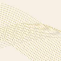 Abstrakte, gelbe Linienmuster auf beigem Hintergrund, die eine wellenartige Bewegung darstellen.