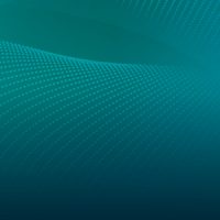 Abstraktes Bild mit blauen, gewellten Linien und Punkten auf dunklem Hintergrund. Dynamisches, futuristisches Design.