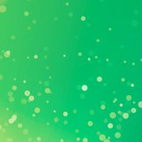 Umriss eines Kopfes aus leuchtenden Punkten auf grünem Hintergrund mit schwebenden Lichtpunkten.